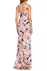 Women's Square-Neck Floral-Print Gown