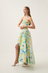 nancy violette Bubble Hem Maxi Dress in green