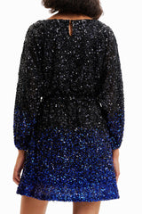 gradient sequin mini dress