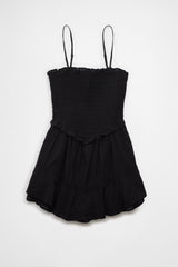 Ruffle Tiered Romper mini dress in black