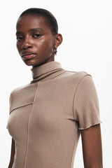 Midi dress with high neck