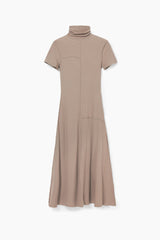 Midi dress with high neck