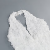 susanna 3D Flower Applique maxi Dress in white