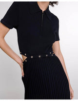 gladys knitted Pleated mini skirt in black