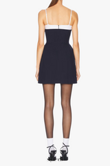 Double Bow Sling mini Dress in navy blue