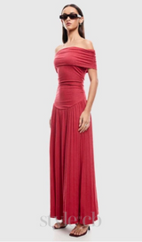 sabina bodycon strapless maxi dress in crimson