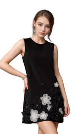blanche Balius Sleeveless Flower Mini Dress