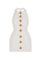 rita Halter Backless Mini Dress in white