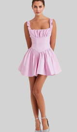 Cotton Candy Cotton Tulle Mini Dress in pink