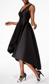 High-Low A-Line Gown in black