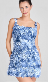 BLUE FLOWER MINI DRESS