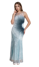 alyssa Samira Gradient Embellished Mermaid Maxi Dress