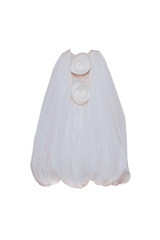 Tlora Floral Applique Halter Puffy Mini Dress