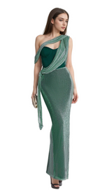alma Emerald Green Halter Strap Maxi Dress