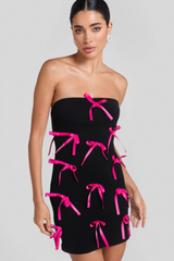 STRAPLESS BOW MINI DRESS