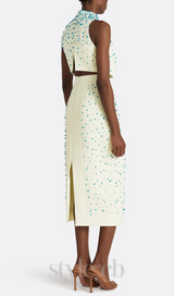 Cadee Turquoise Embellished Two Piece Set