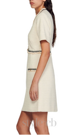 POLLY APRICOT RUFFLE TRIM COLLAR MINI DRESS