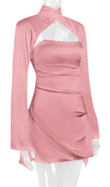 SATIN MINI DRESS IN PINK