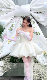 Dervla Strapless Bow Mini Dress