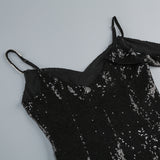 ashley sequin strap maxi dress in black