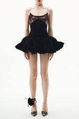 evangeline sequin embellished mini dress in black