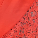 RED LACE SATIN CORSET DRESS