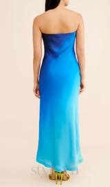 Strapless Ombre Maxi Dress