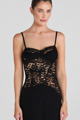 SPAGHETTI LACE MAXI DRESS