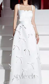 BOW EMBELLISHED MAXI DRESS