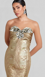 DAPHNE CRYSTAL EMBELLISHED SLEEVELESS STRAPLESS MINI DRESS