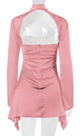 SATIN MINI DRESS IN PINK