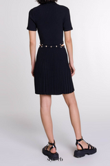 gladys knitted Pleated mini skirt in black