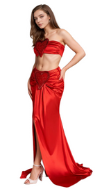 antonia Mesi Halter Neck Heart Embellished 2 Piece Set