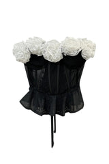 FLOWER LACING MESH TOP