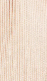 nancy halter cutout pleated gown in pale pink