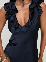 Butacup frill mini dress in navy