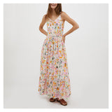 samantha Multicolor Cotton Floral Midi Dress