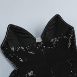 vivien off-shoulder sequin prom maxi dress in black