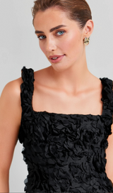 BLACK FLOWER MINI DRESS