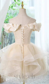 WHITE ANELA OFF SHOULDER SEQUIN MINI DRESS