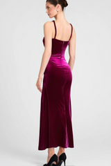 BUTTERFLY RHINESTONE VELVET DRESS