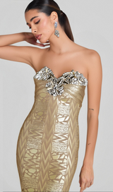 DAPHNE CRYSTAL EMBELLISHED SLEEVELESS STRAPLESS MINI DRESS