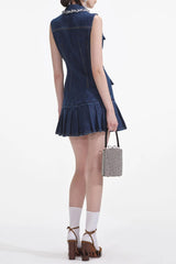blue Denim Sleeveless Mini Dress
