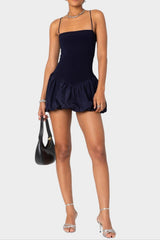 sharon bud mini dress in navy blue