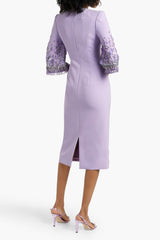 bergman embellished crepe midi dress in lavender