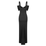 Sleeveless Corset maxi Dress in black