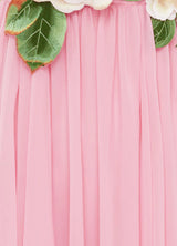 joann Appliqué Camellia Floral Maxi Dress in pink