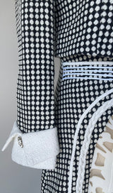 PLAID ROUND NECK BOWKNOT A LINE SKIRT SET