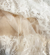 Sleeveless Stand Collar Lace Tutu mini dress in white