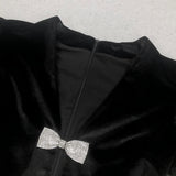 victoria cut out bow mini dress set in black